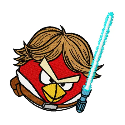 Embroidery design featuring Birds inspired by Star Wars Luke, perfect for crafting on various fabric items.