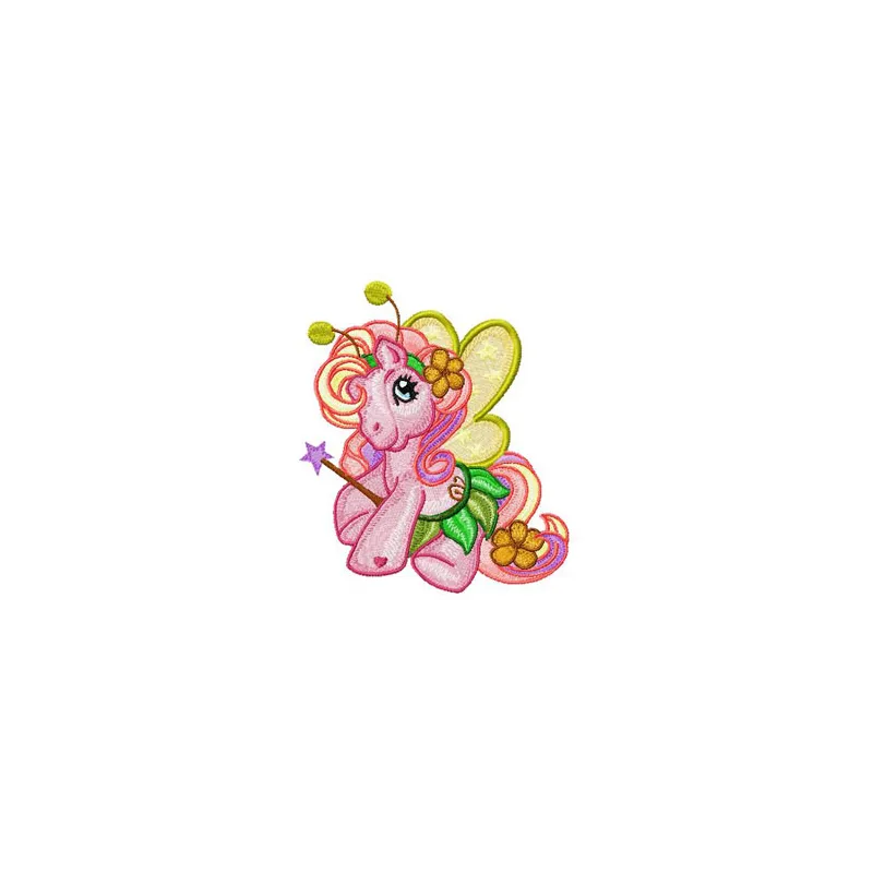 My Little Pony Fairy embroidery design featuring a whimsical pony surrounded by magical elements.