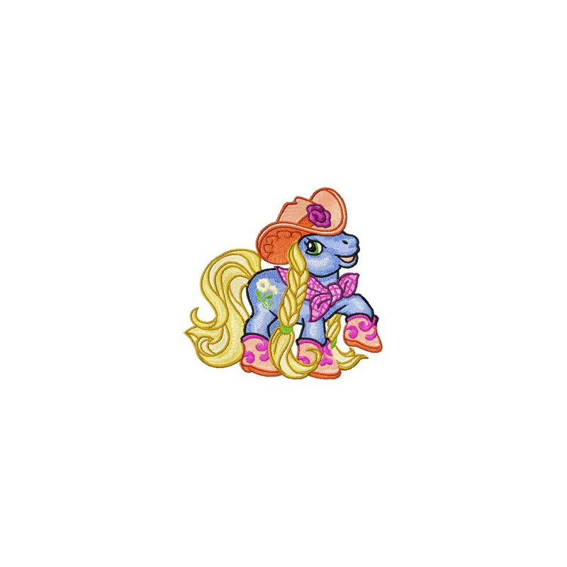 Little Pony Country Style embroidery design featuring a whimsical pony motif for creative stitching projects.