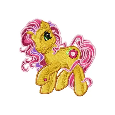 My Little Pony 2 embroidery design featuring colorful characters on a vibrant background, ideal for children's apparel.