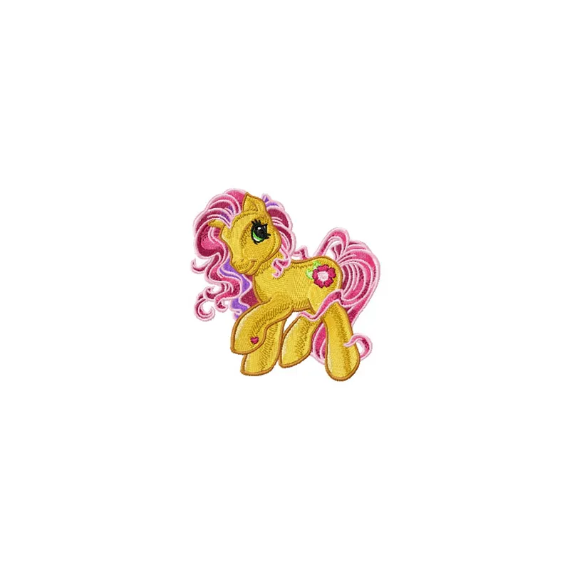 My Little Pony 2 embroidery design featuring colorful characters on a vibrant background, ideal for children's apparel.