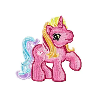 My Little Pony 3 embroidery design preview featuring vibrant characters for creative stitching projects.
