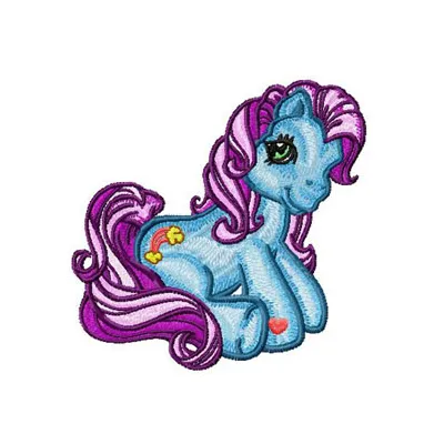 My Little Pony 4 embroidery design showcasing a colorful pony motif, perfect for stitching on t-shirts or bags.