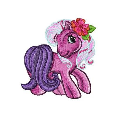 My Little Pony 5 embroidery design featuring colorful characters, ideal for stitching on t-shirts and baby onesies.