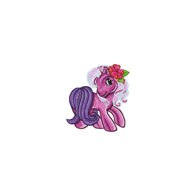 My Little Pony 5 embroidery design featuring colorful characters, ideal for stitching on t-shirts and baby onesies.