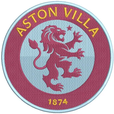 Aston Villa Primary logo embroidery design featuring the club's iconic crest in vibrant colors.