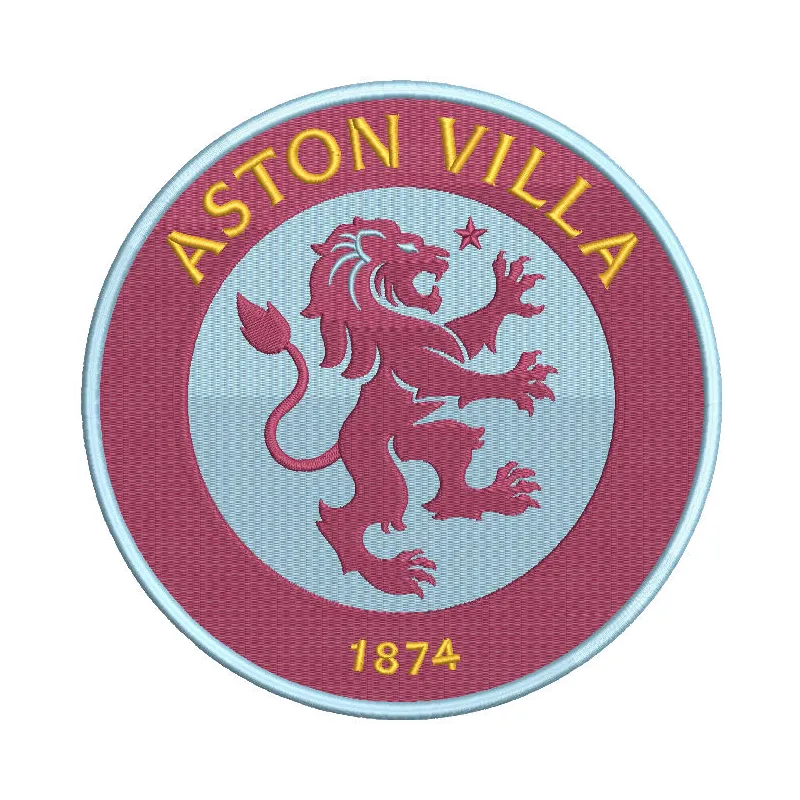 Aston Villa Primary logo embroidery design featuring the club's iconic crest in vibrant colors.