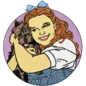 Preview of Dorothy and Toto embroidery design featuring a whimsical scene for girls and women’s clothing.