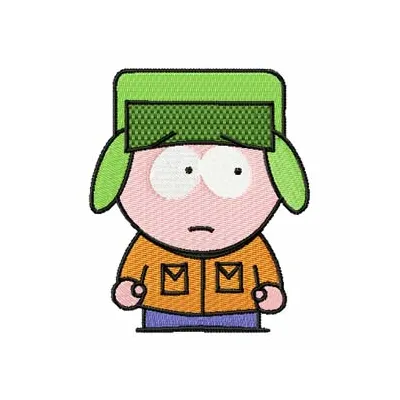 South Park 1 embroidery design showcasing a fun character motif, ideal for stitching on t-shirts or tote bags.