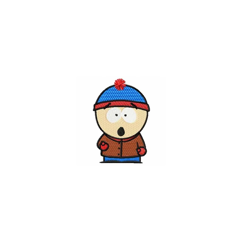 South Park 2 embroidery design preview featuring iconic characters for stitching on apparel and accessories.