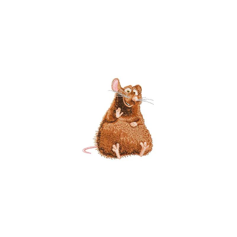 Emile embroidery design featuring a charming mouse motif, perfect for stitching on t-shirts and tote bags.