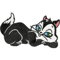 Pussyfoot embroidery design featuring a playful cat motif, perfect for stitching on t-shirts or tote bags.