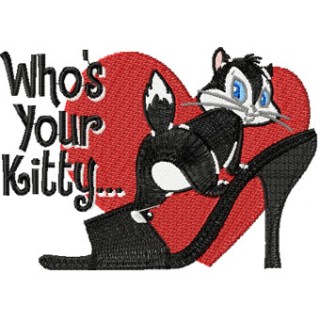 Pussyfoot -Who*s your Kitty embroidery design - Embroidery Design