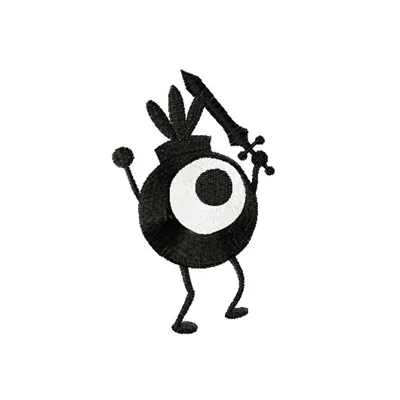 Preview of Patapon 1 embroidery design featuring a playful monster motif for crafting projects.