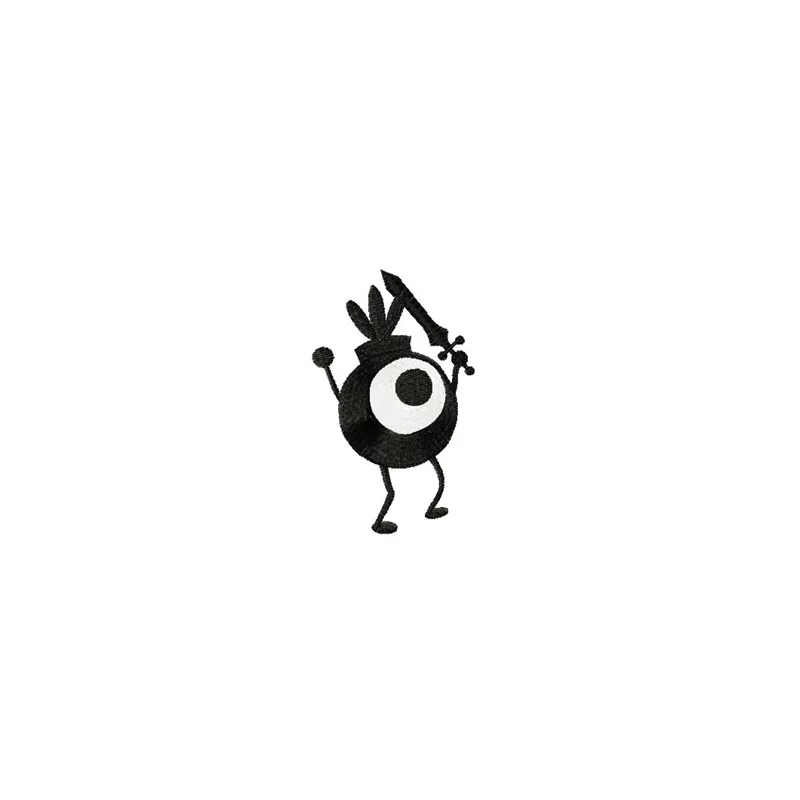 Preview of Patapon 1 embroidery design featuring a playful monster motif for crafting projects.