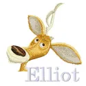 Elliot embroidery design featuring a charming woodland animal, perfect for stitching on t-shirts and totes.