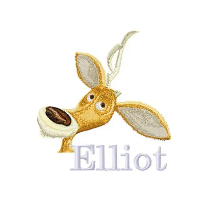 Elliot embroidery design featuring a charming woodland animal, perfect for stitching on t-shirts and totes.