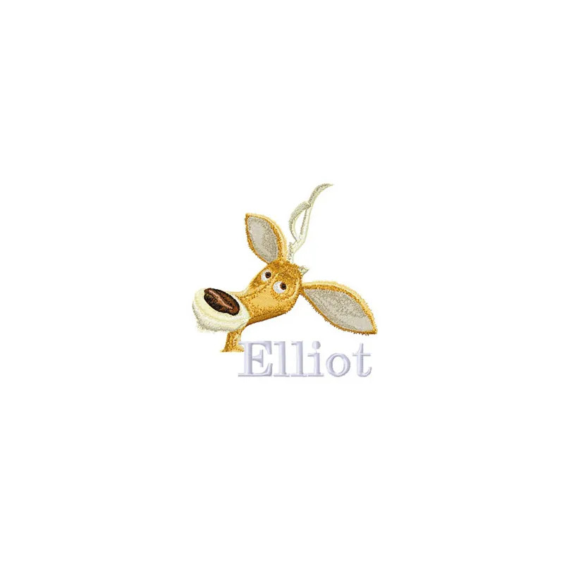 Elliot embroidery design featuring a charming woodland animal, perfect for stitching on t-shirts and totes.