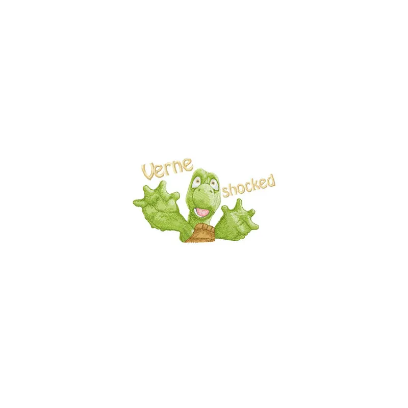 Verne embroidery design featuring a detailed reptile motif, perfect for stitching on various fabric items.