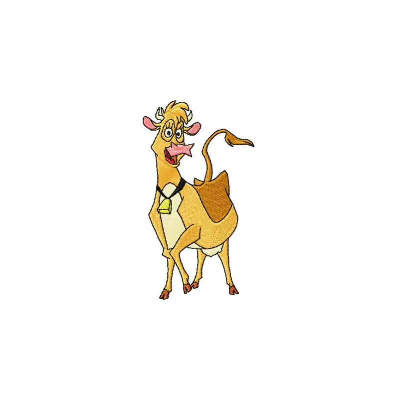 Grace cow embroidery design showcasing a charming farm animal motif for stitching on various fabric items.