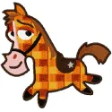 Buck embroidery design showcasing a detailed horse motif, ideal for stitching on apparel and accessories.