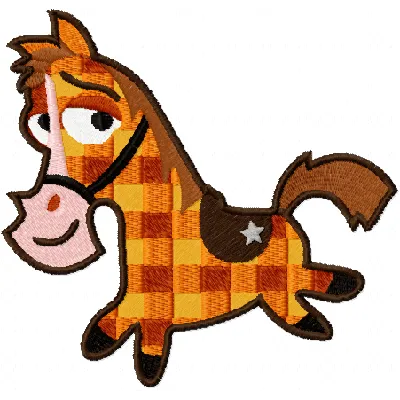 Buck embroidery design showcasing a detailed horse motif, ideal for stitching on apparel and accessories.