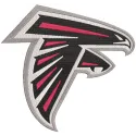Embroidery design of the Atlanta Falcons Primary Logo featuring the team's iconic bird emblem and colors.