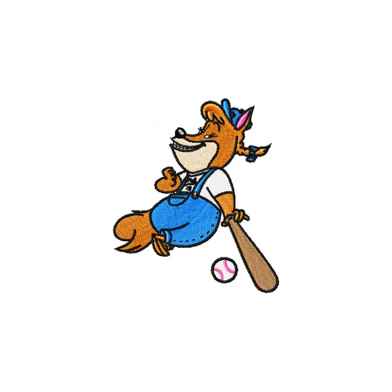 Foxy Loxy embroidery design featuring a charming fox, perfect for stitching on apparel and home decor.