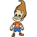 Preview of the Jimmy Neutron 1 embroidery design, featuring a whimsical character ideal for baby items like onesies.