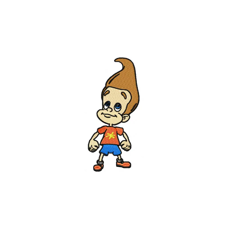 Preview of the Jimmy Neutron 1 embroidery design, featuring a whimsical character ideal for baby items like onesies.
