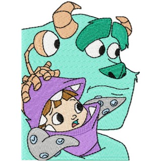 Boo and Sulley 2 embroidery design - Embroidery Design