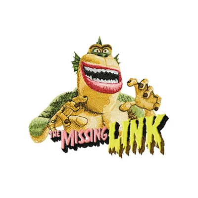 Preview of The Missing Link embroidery design featuring a whimsical monster motif, ideal for creative stitching projects.