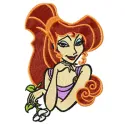 Preview of the Megara 1 embroidery design featuring a stylish motif for girls and women, ideal for various fabric types.