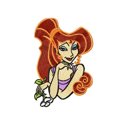 Preview of the Megara 1 embroidery design featuring a stylish motif for girls and women, ideal for various fabric types.