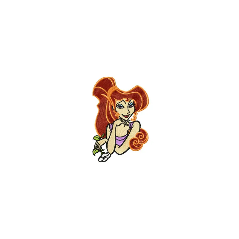 Preview of the Megara 1 embroidery design featuring a stylish motif for girls and women, ideal for various fabric types.