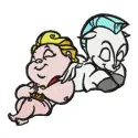 Preview of Baby Hercules and Baby Pegasus embroidery design for crafting baby items like onesies and blankets.