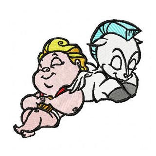 Baby Hercules and Baby Pegasus embroidery design - Embroidery Design
