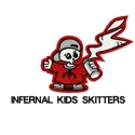 Infernal Kids Skitters embroidery design featuring playful Halloween motifs for festive stitching projects.