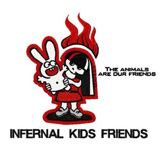 Girl with crazy bunny embroidery design - Embroidery Design