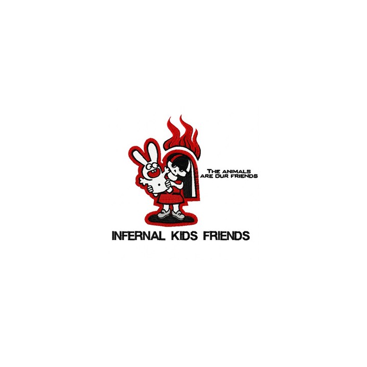 Girl with crazy bunny embroidery design - Embroidery Design