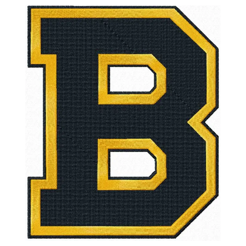 Boston Bruins big B logo embroidery design for stitching on apparel and accessories like caps and hoodies.