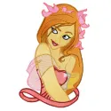 Preview of the Enchanted embroidery design featuring a whimsical princess motif, ideal for various fabric projects.