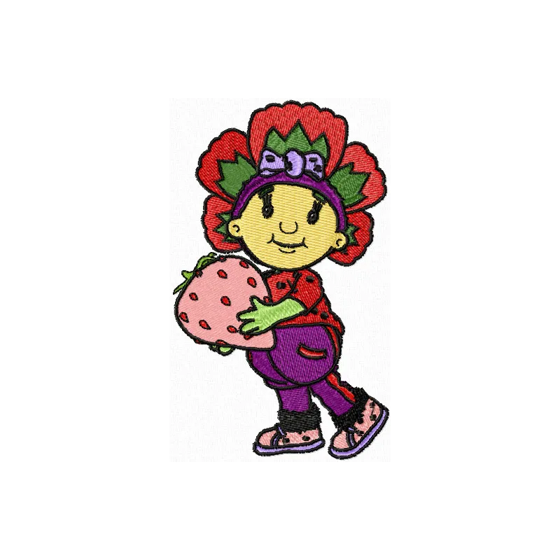 Flowertots Poppy embroidery design showcasing vibrant floral motifs for girls and women on fabric.