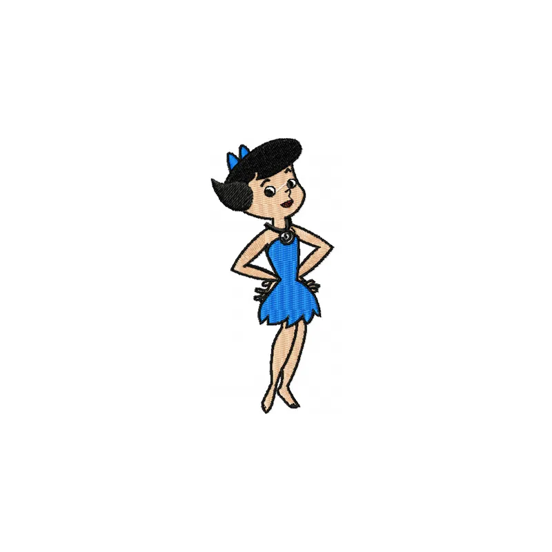 Flintstones Betty 1 embroidery design preview showcasing a vibrant stitching pattern featuring Betty Rubble.
