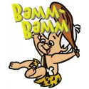 Bamm-Bamm embroidery design from Flintstones collection, showcasing playful character for stitching on various items.