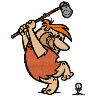 Barney plays golf embroidery design - Embroidery Design