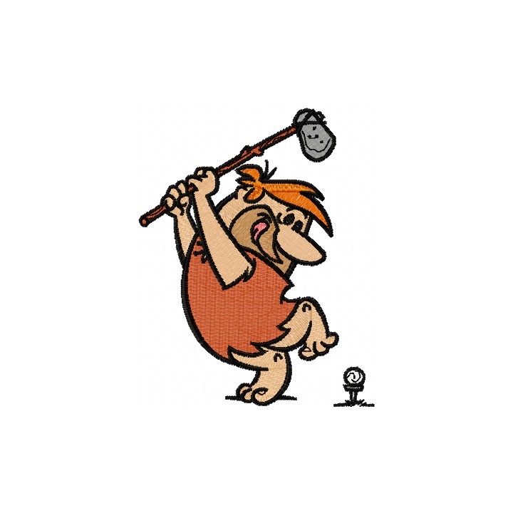Barney plays golf embroidery design - Embroidery Design