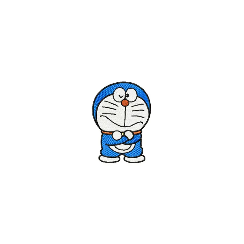 Doraemon 1 embroidery design featuring a playful cat motif, perfect for stitching on t-shirts or tote bags.