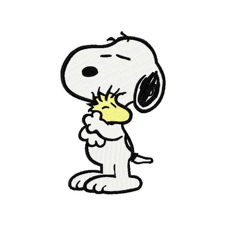Snoopy with small friend embroidery design - Embroidery Design