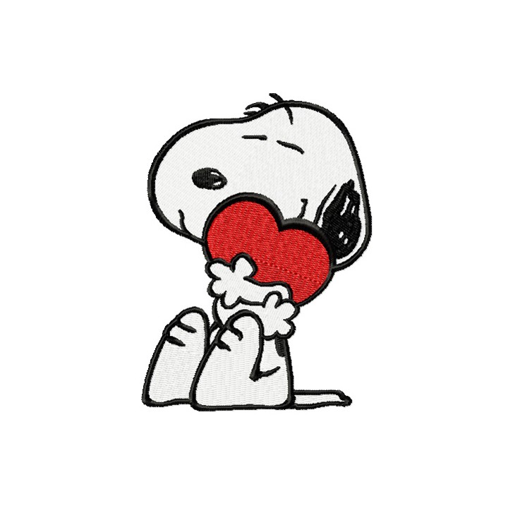 Snoopy with heart embroidery design - Embroidery Design